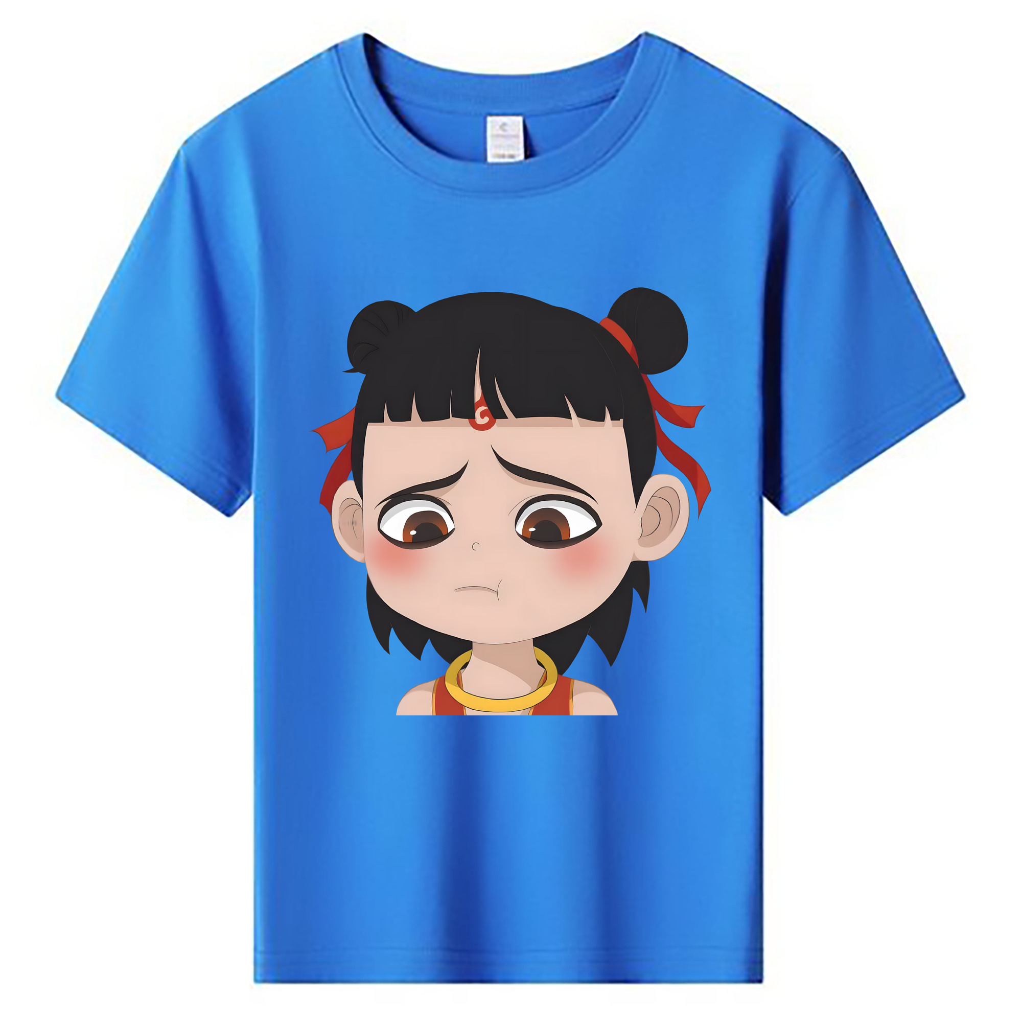 （画像用） Ne Zha 2 ナタ 魔童の大暴れ 綿100％キッズTシャツ（フロントプリント）